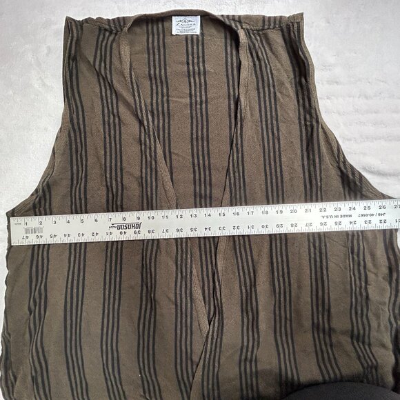 Zagora Stara Adams Designer Open Front Striped Vest Cotton Blend Lightweight - Picture 5 of 7